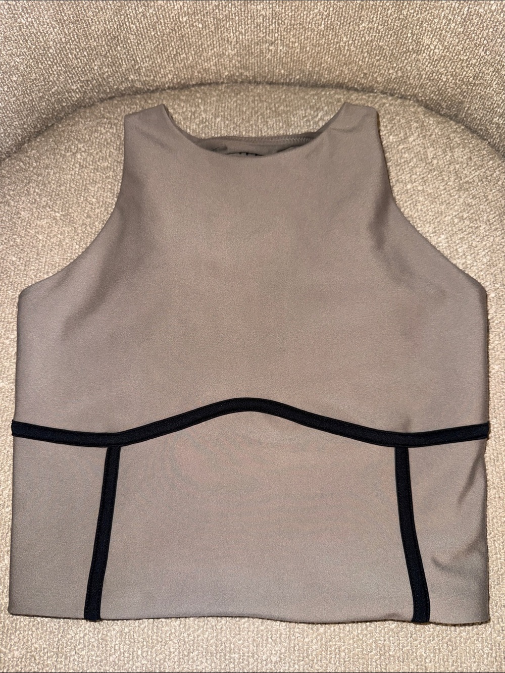 YPB Women’s Sleeveless Crop Top with Black Piping
